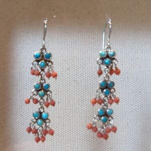 Elegant Sterling Silver and Turquoise Dangle Earrings